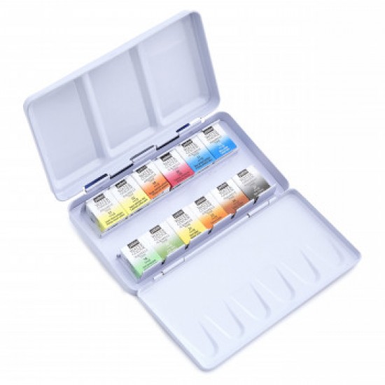 Pebeo Artist Paint Watercolour Aquarelle Fine 12 Half Pans Pocket Metal Tin Set